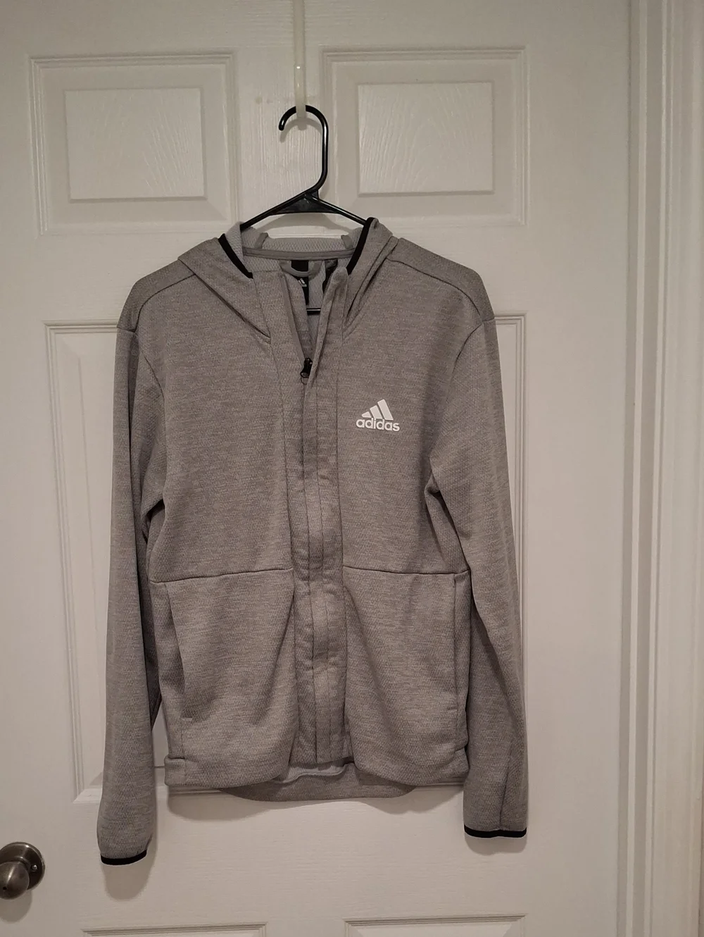 Adidas  Light Gray Hooded Full-Zip Jacket